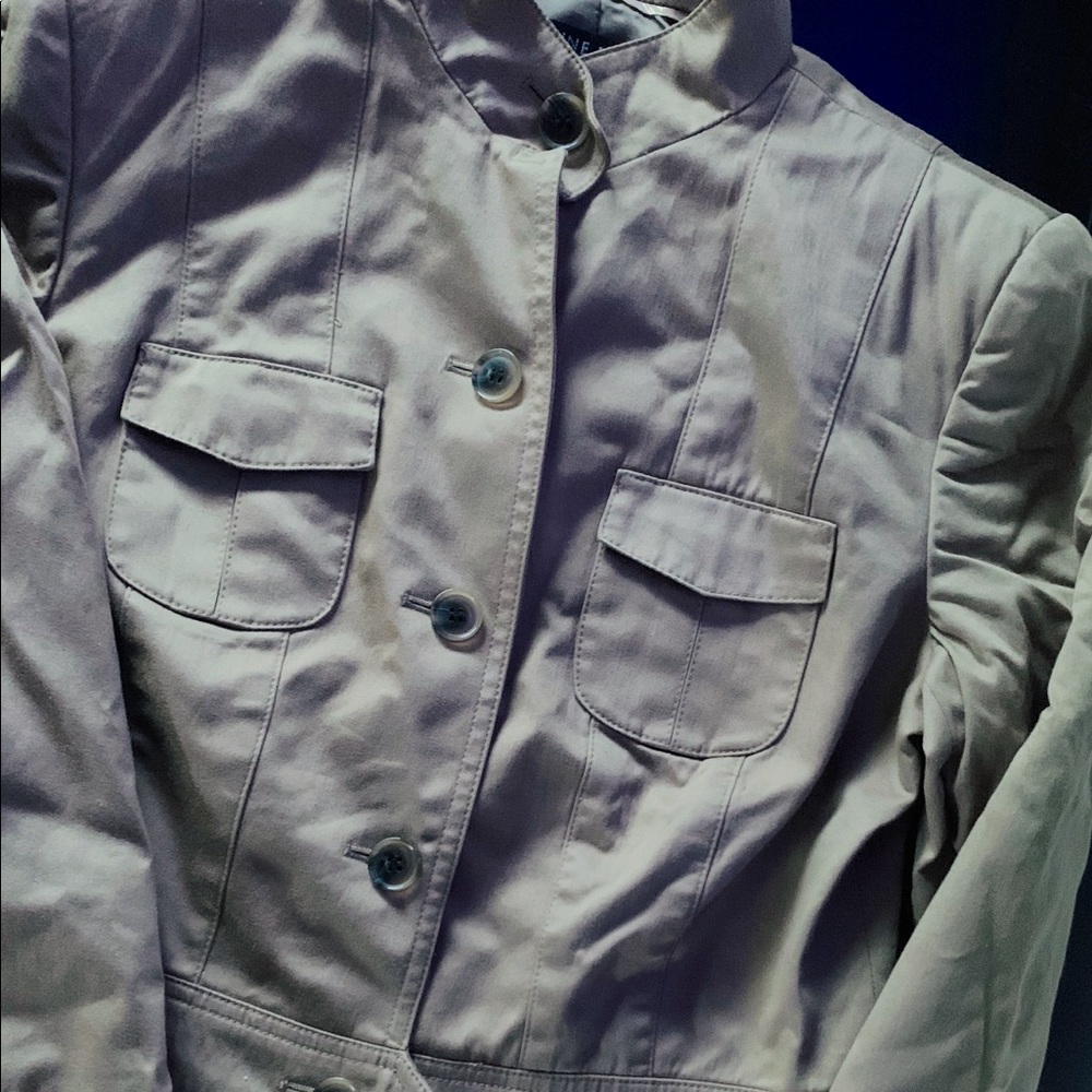 Anne Klein Iridescent Khaki Green Jacket